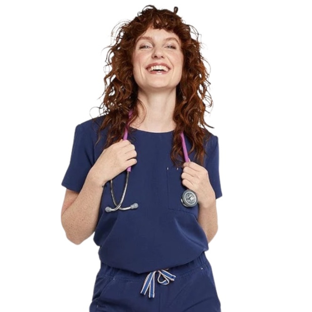 Dolan Scrubs Chelsea Crew Neck 2-Pocket CORE Scrub Top in Navy